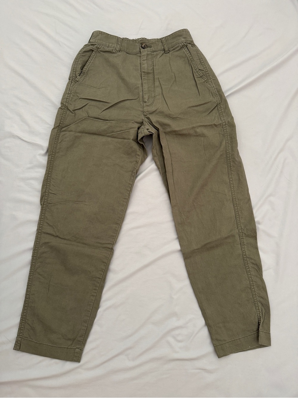 Uniqlo Olive Green Linen/Cotton Trousers
